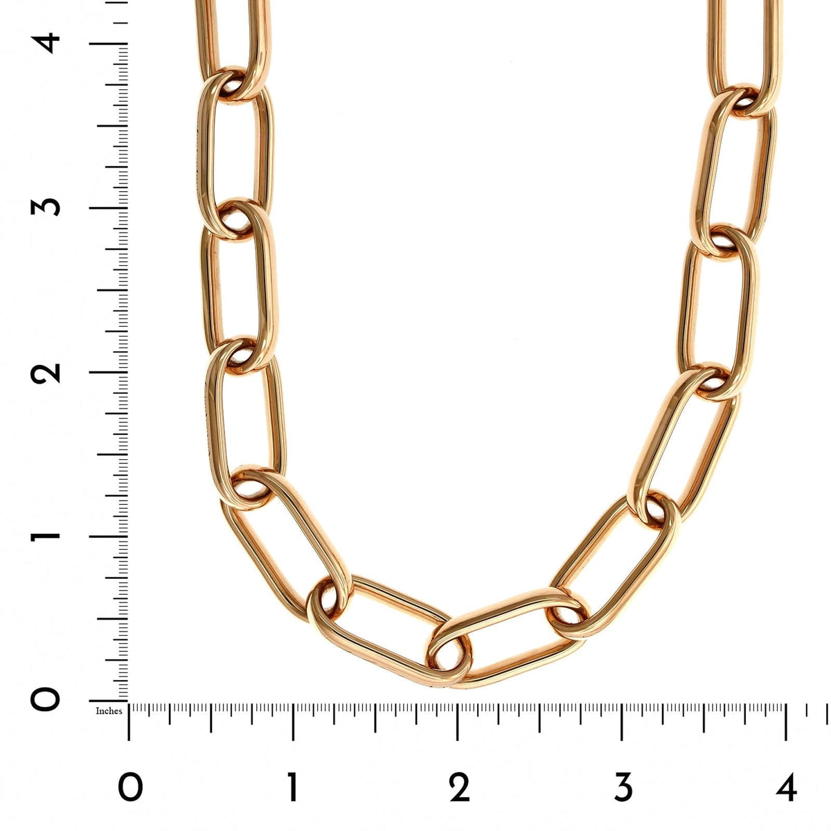 18K Rose Gold Elongated Square Link Chain, 18k yellow gold, Long's Jewelers