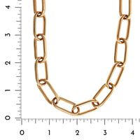 18K Rose Gold Elongated Square Link Chain, 18k yellow gold, Long's Jewelers