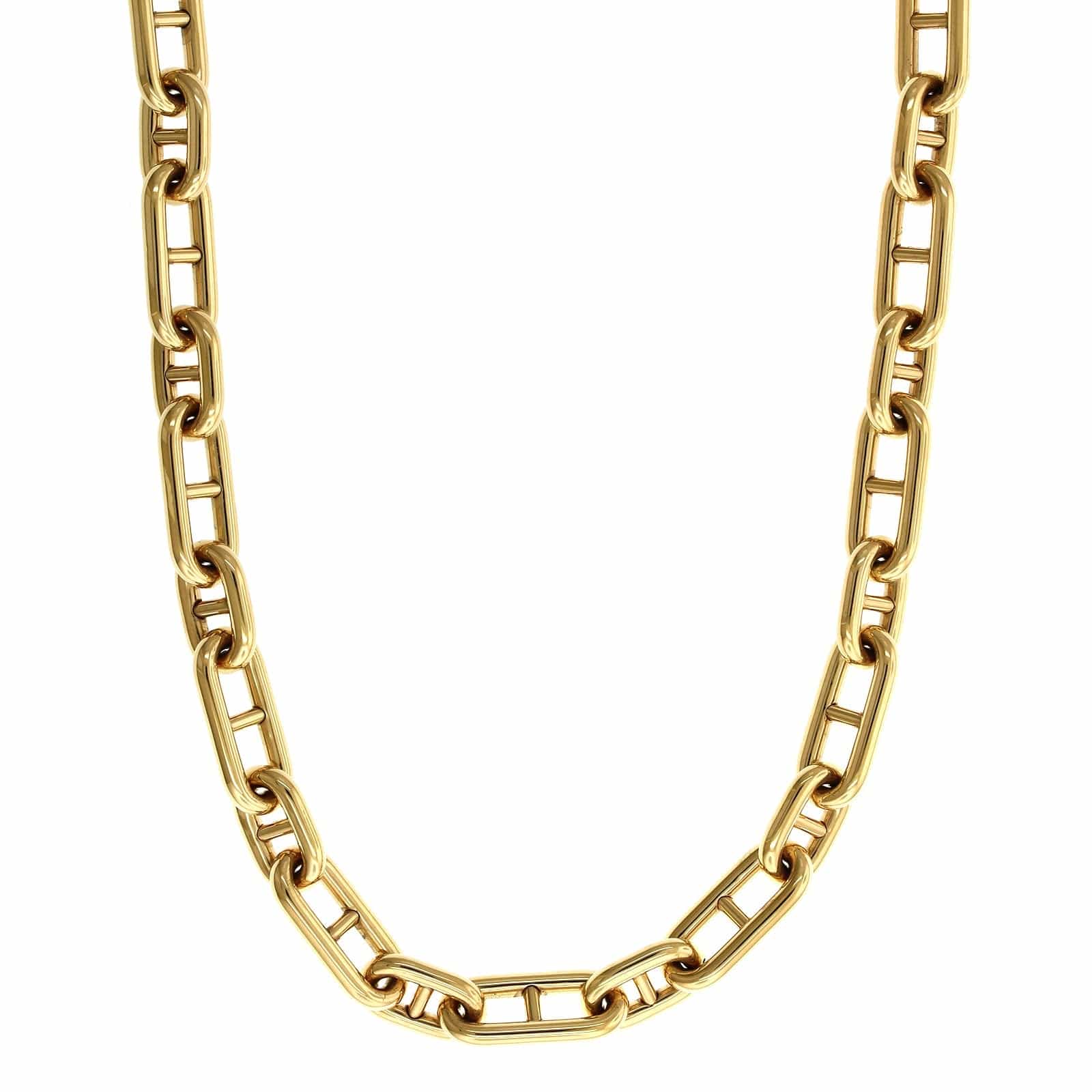 18K Yellow Gold Elongated Mariner Chain, 18k yellow gold, Long's Jewelers