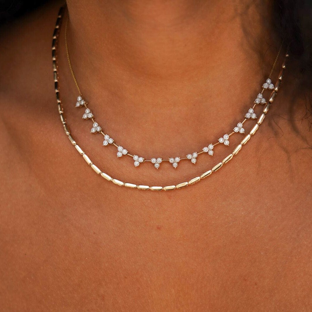 14K Yellow Gold Bar Station Necklace, 14k yellow gold, Long's Jewelers