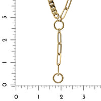 14K Yellow Gold Curb and Paperclip Link Necklace