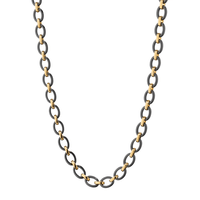 18K Yellow Gold and Black Ceramic Chain Necklace
