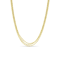 14K Yellow Gold Triple Strand Beaded Chain, 14k yellow gold, Long's Jewelers