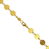 24K Yellow Gold Round Hammered Disc Chain, Long's Jewelers