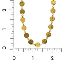 24K Yellow Gold Round Hammered Disc Chain, Long's Jewelers
