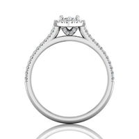 18K White Gold Marquise Cut Halo Engagement Ring