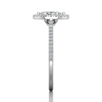 18K White Gold Marquise Cut Halo Engagement Ring
