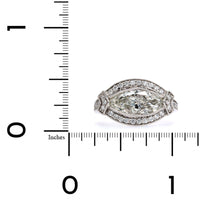 18K White Gold Marquise Cut Diamond Halo Engagement Ring