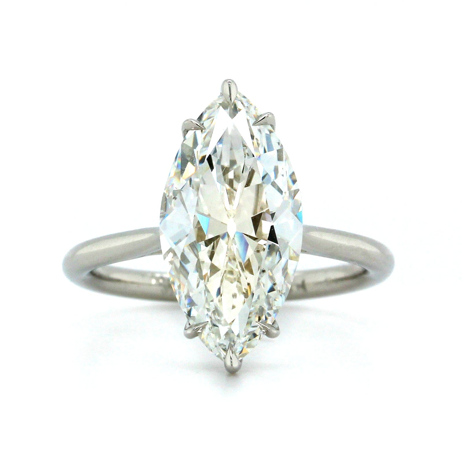 Platinum Solitaire Marquise Diamond Engagement Ring
