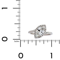 Platinum Marquise Cut Diamond Halo Engagement Ring