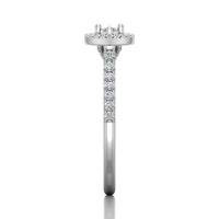 18K White Gold Marquise-Cut Halo Micro-Pave Engagement Ring