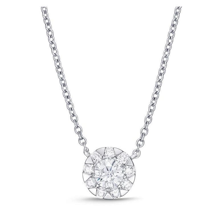 18K White Gold Diamond Bouquet Necklace