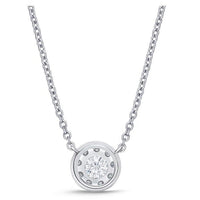 18K White Gold Diamond Bouquet Necklace