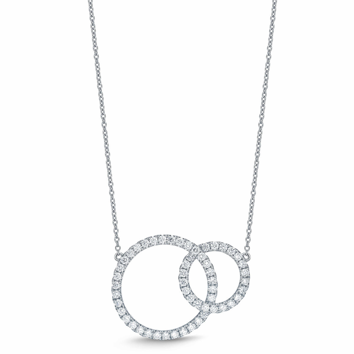 18K White Gold Diamond Circle Necklace