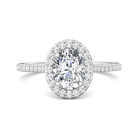 Platinum Oval Diamond Halo Engagement Ring