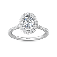 Platinum Oval Diamond Halo Engagement Ring