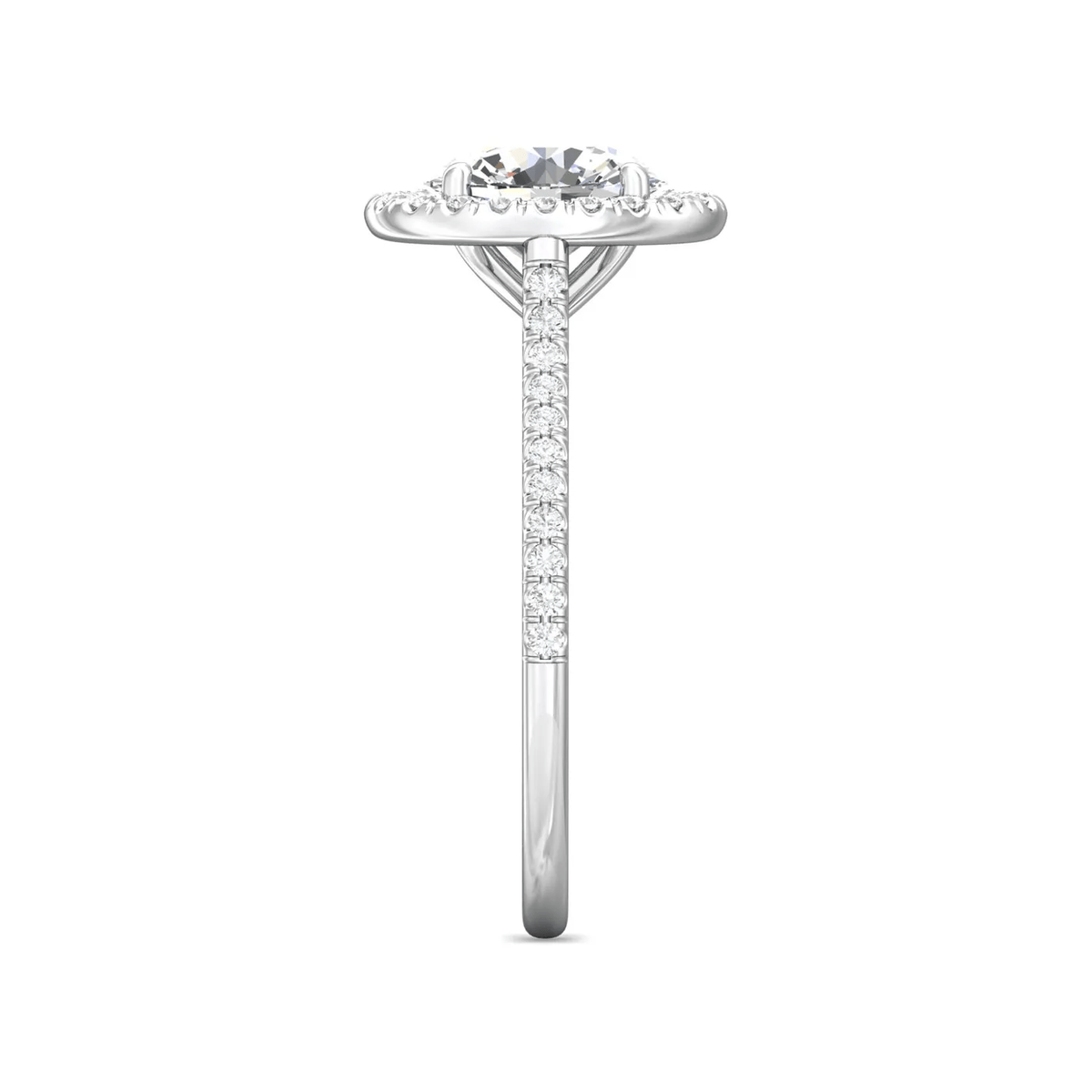 Platinum Oval Diamond Halo Engagement Ring