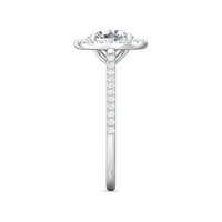 Platinum Oval Diamond Halo Engagement Ring