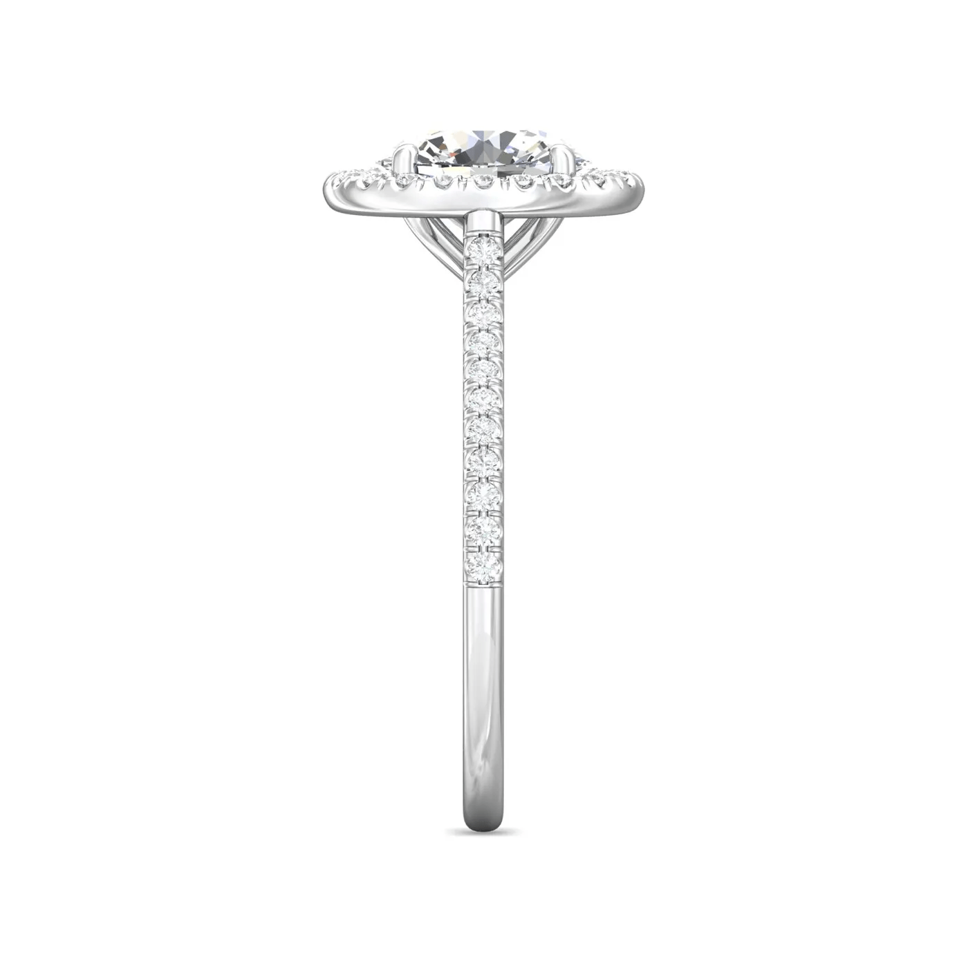 Platinum Oval Diamond Halo Engagement Ring