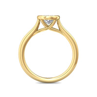 18K Yellow Gold Bezel Set Oval Diamond Engagement Ring