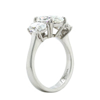 Platinum Oval 3 Stone Diamond Engagement Ring