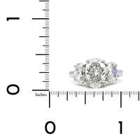 Platinum Oval 3 Stone Diamond Engagement Ring