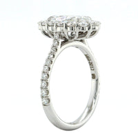 18K White Gold Oval Diamond Halo Engagement Ring, 18k white gold, Long's Jewelers