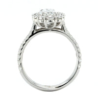 18K White Gold Oval Diamond Halo Engagement Ring, 18k white gold, Long's Jewelers