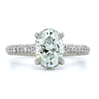 Platinum Oval Diamond Hidden Halo Engagement Ring, Platinum, Long's Jewelers