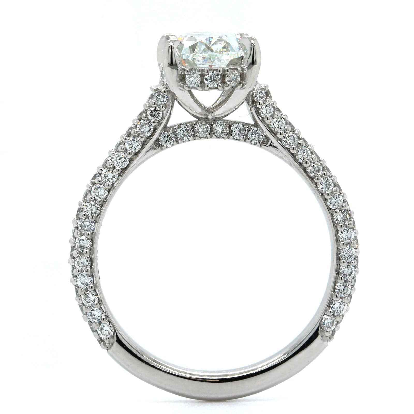 Platinum Oval Diamond Hidden Halo Engagement Ring, Platinum, Long's Jewelers