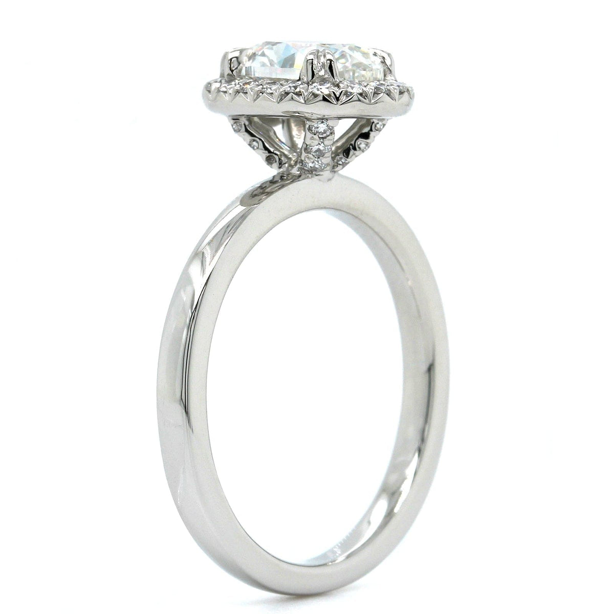 Platinum Oval Diamond Halo Engagement Ring, Platinum, Long's Jewelers