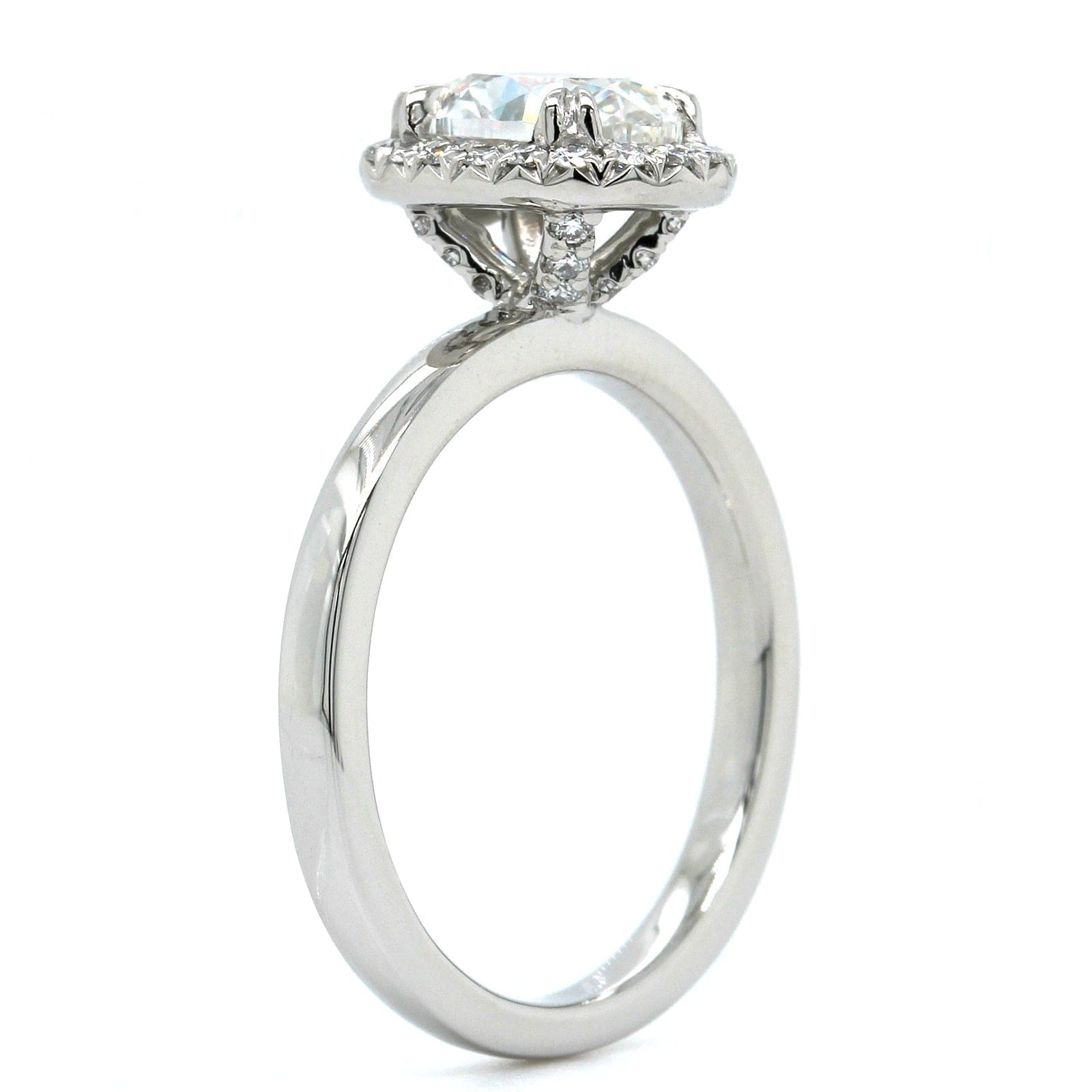 Platinum Oval Diamond Halo Engagement Ring, Platinum, Long's Jewelers