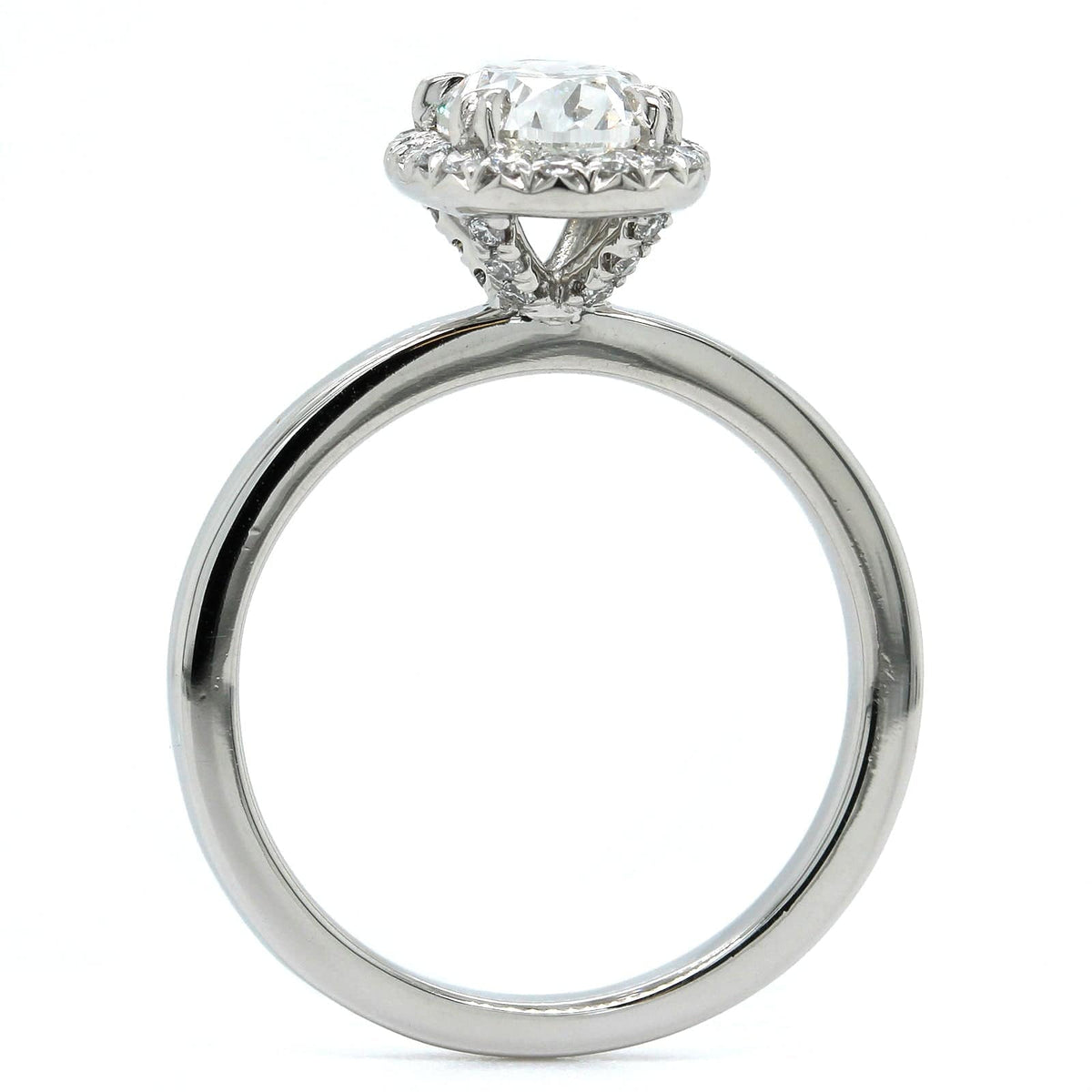 Platinum Oval Diamond Halo Engagement Ring, Platinum, Long's Jewelers