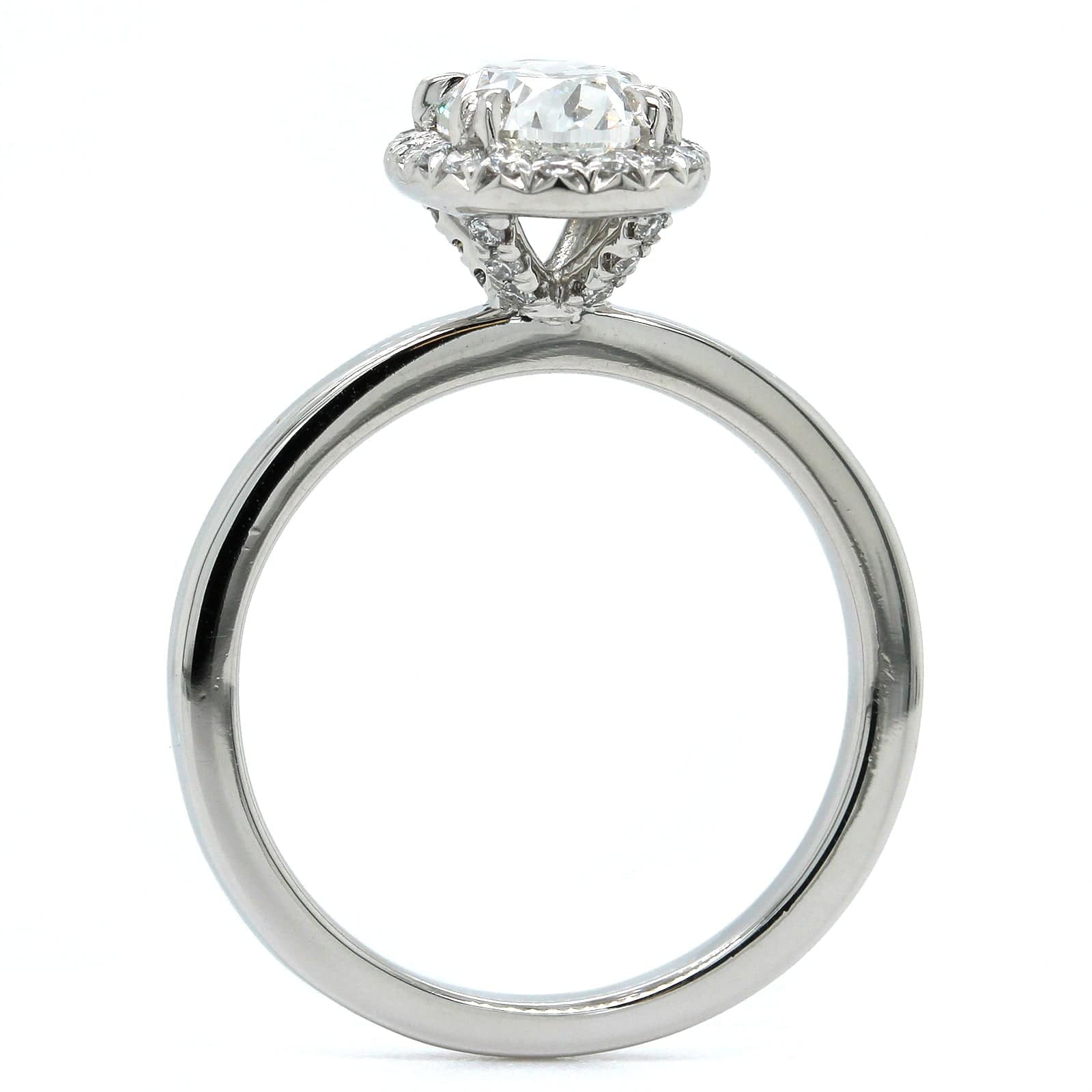 Platinum Oval Diamond Halo Engagement Ring, Platinum, Long's Jewelers