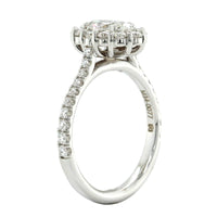 18K White Gold Oval Diamond Halo Engagement Ring, 18k white gold, Long's Jewelers