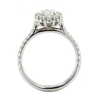 18K White Gold Oval Diamond Halo Engagement Ring, 18k white gold, Long's Jewelers