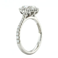 18K White Gold Oval Diamond Halo Engagement Ring, 18k white gold, Long's Jewelers