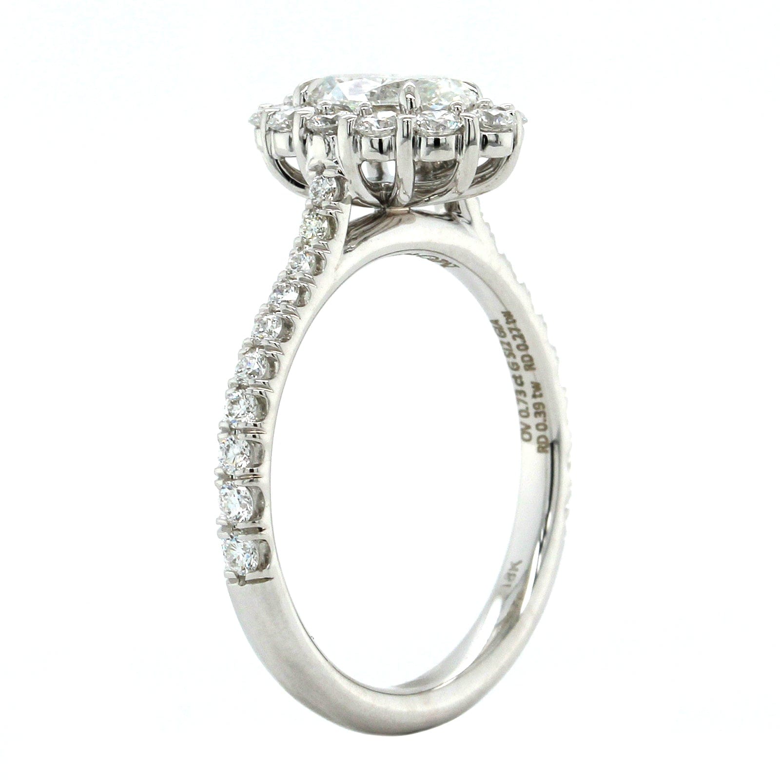 18K White Gold Oval Diamond Halo Engagement Ring, 18k white gold, Long's Jewelers