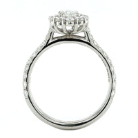 18K White Gold Oval Diamond Halo Engagement Ring, 18k white gold, Long's Jewelers