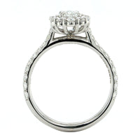 18K White Gold Oval Diamond Halo Engagement Ring, 18k white gold, Long's Jewelers
