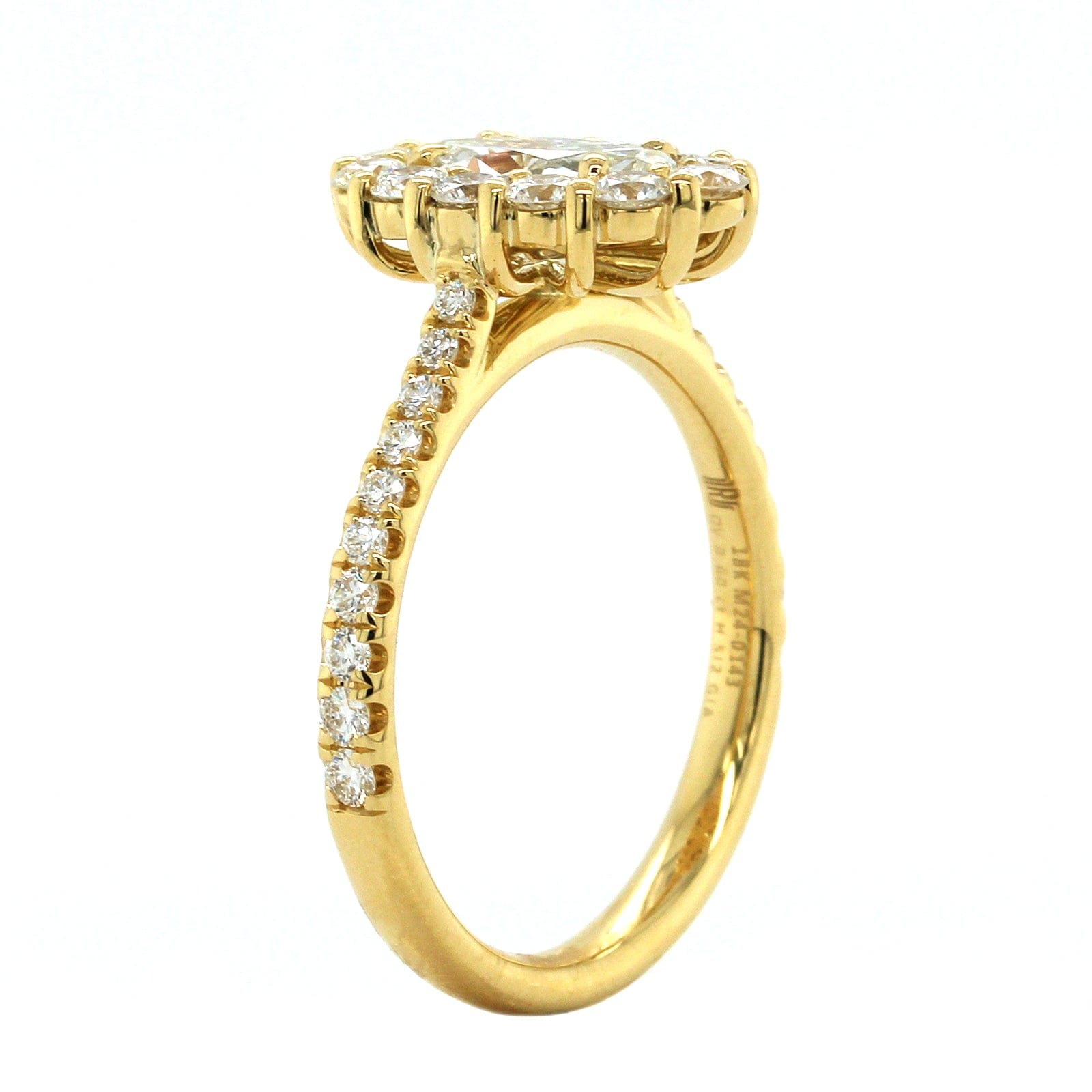 18K Yellow Gold Oval Diamond Halo Engagement Ring, 18k yellow gold, Long's Jewelers