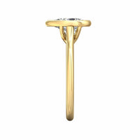 18K Yellow Gold Bezel Set Pear Shape Diamond Engagement Ring