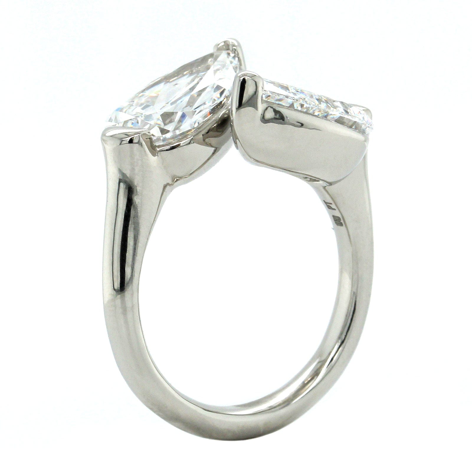 Platinum Double Pear Shape Diamond Bypass Ring, Platinum, Long's Jewelers