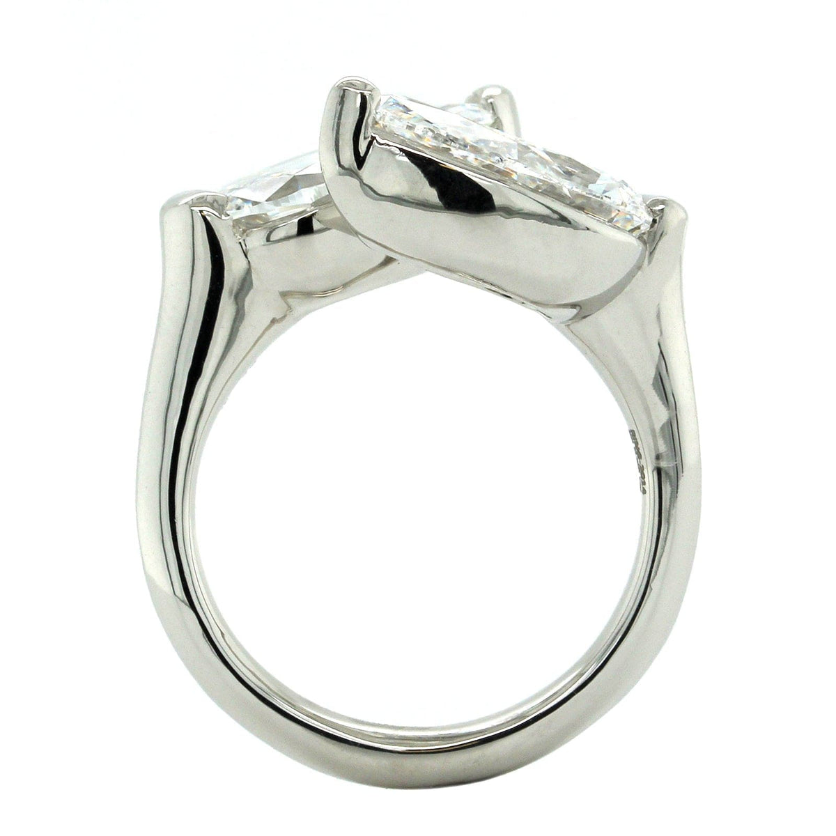 Platinum Double Pear Shape Diamond Bypass Ring, Platinum, Long's Jewelers