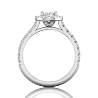 18K White Gold Pear Shaped Diamond Halo Engagement Ring