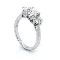 18K White Gold Three-Stone Engagement Ring