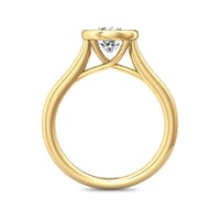 18K Yellow Gold Bezel Set Round Diamond Engagement Ring
