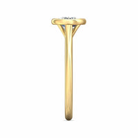 18K Yellow Gold Bezel Set Round Diamond Engagement Ring