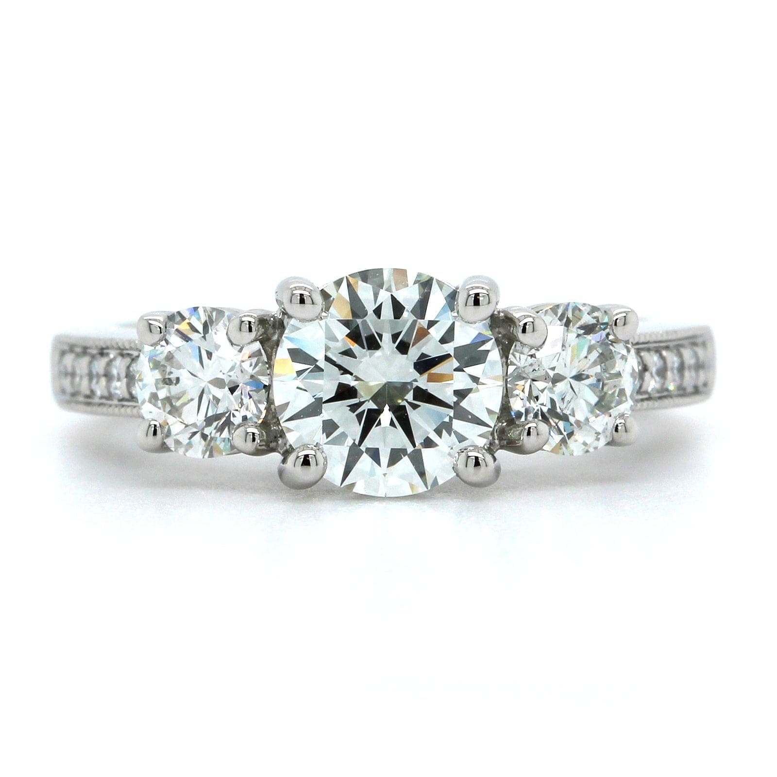 Platinum 3 Stone Diamond Engagement Ring, Platinum, Long's Jewelers