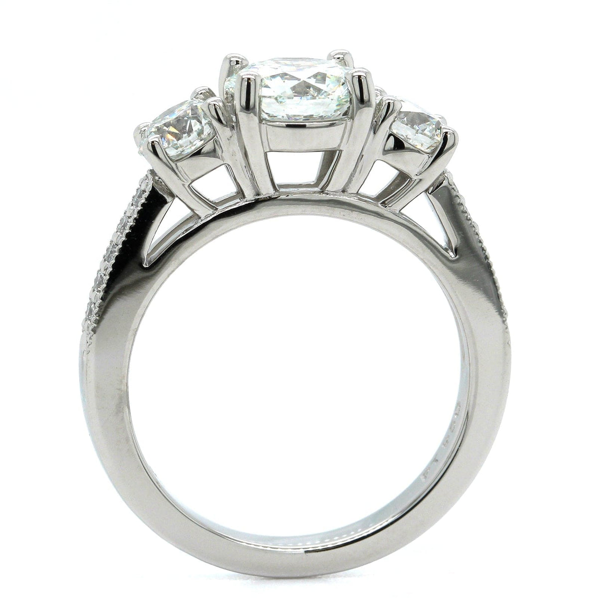 Platinum 3 Stone Diamond Engagement Ring, Platinum, Long's Jewelers